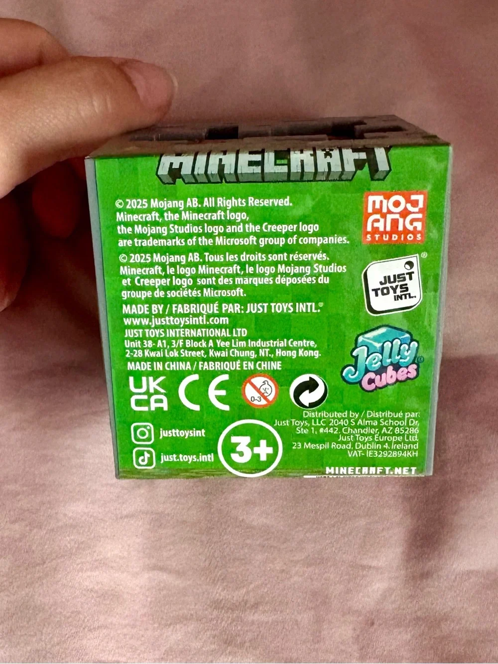 Pink Mindcraft squish cube